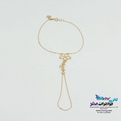 دستبند انگشتری طلا - طرح شکوفه سیب-MB1122